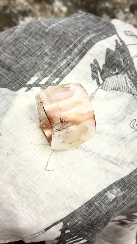 Chrome Limited edition hand painted Lustrous Resin Bangle