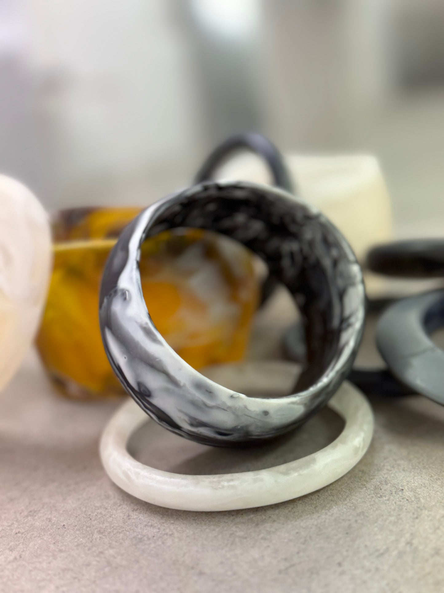 Noir Marble Resin Bangle