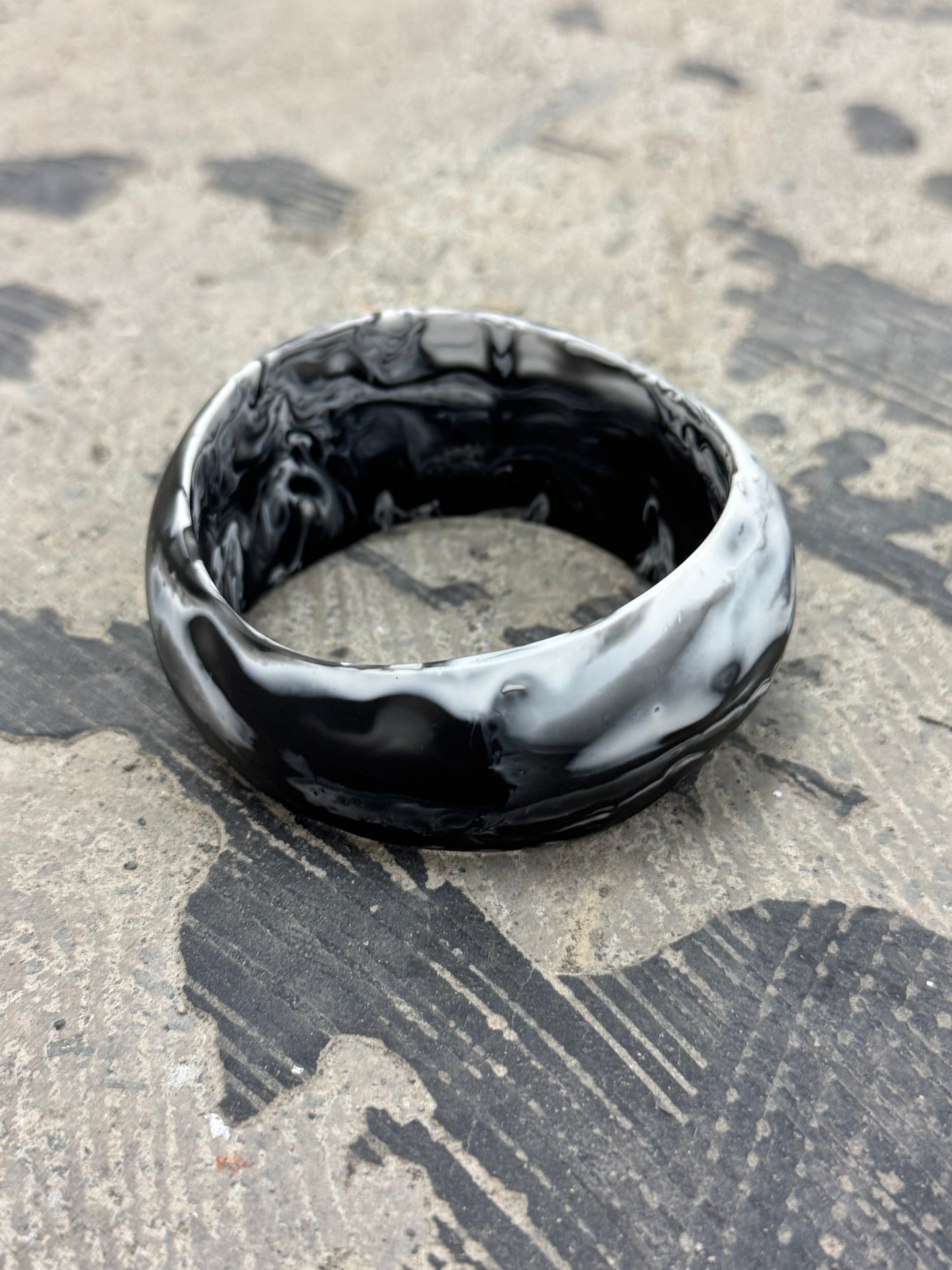 Noir Marble Resin Bangle