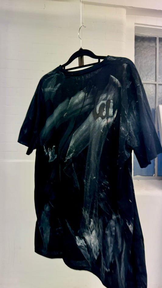 Black Hand Paint T Shirt Dress