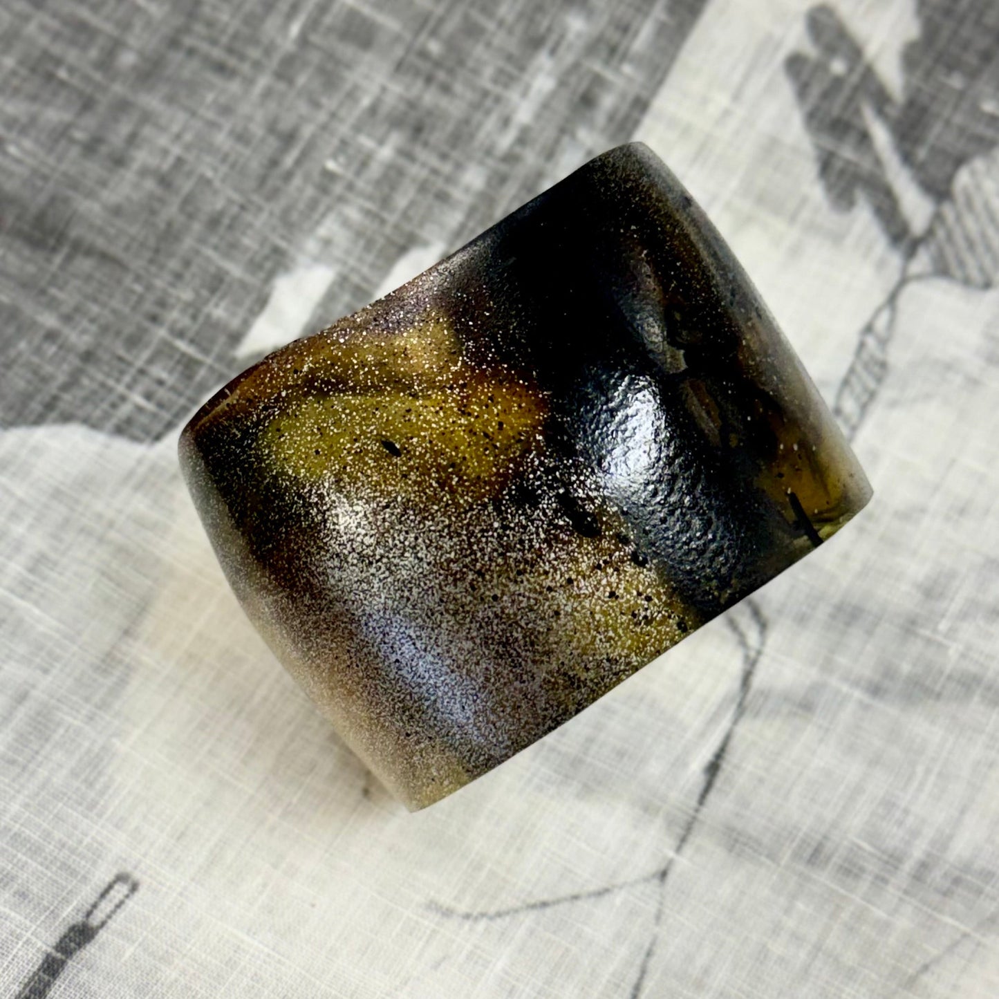 Chrome Limited edition hand painted Lustrous Resin Bangle