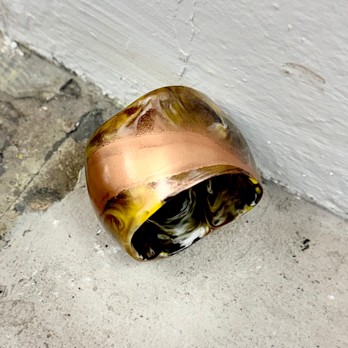 Chrome painted Amber Resin Bangle