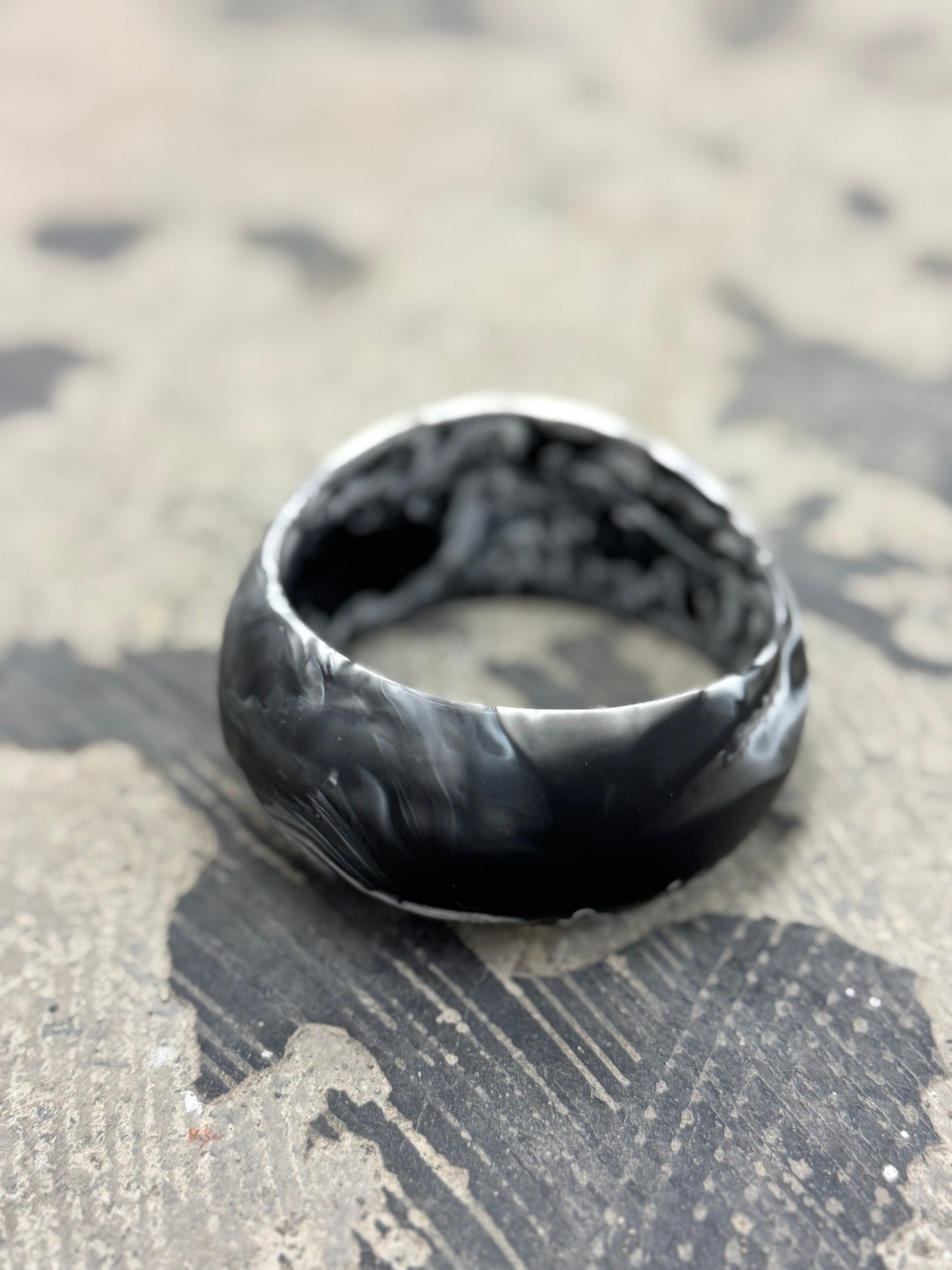Noir Marble Resin Bangle