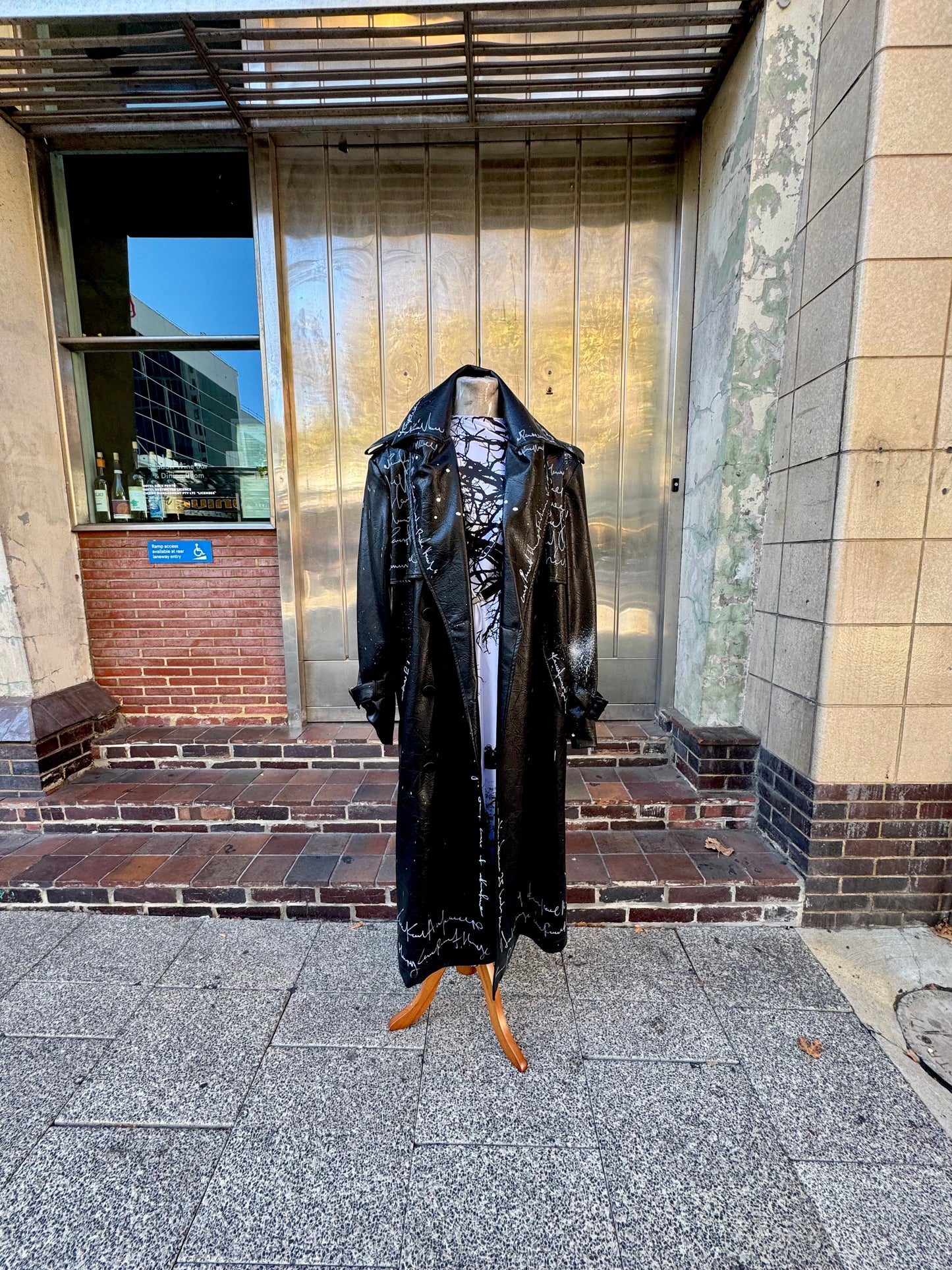 Statement faux leather Trench Coat