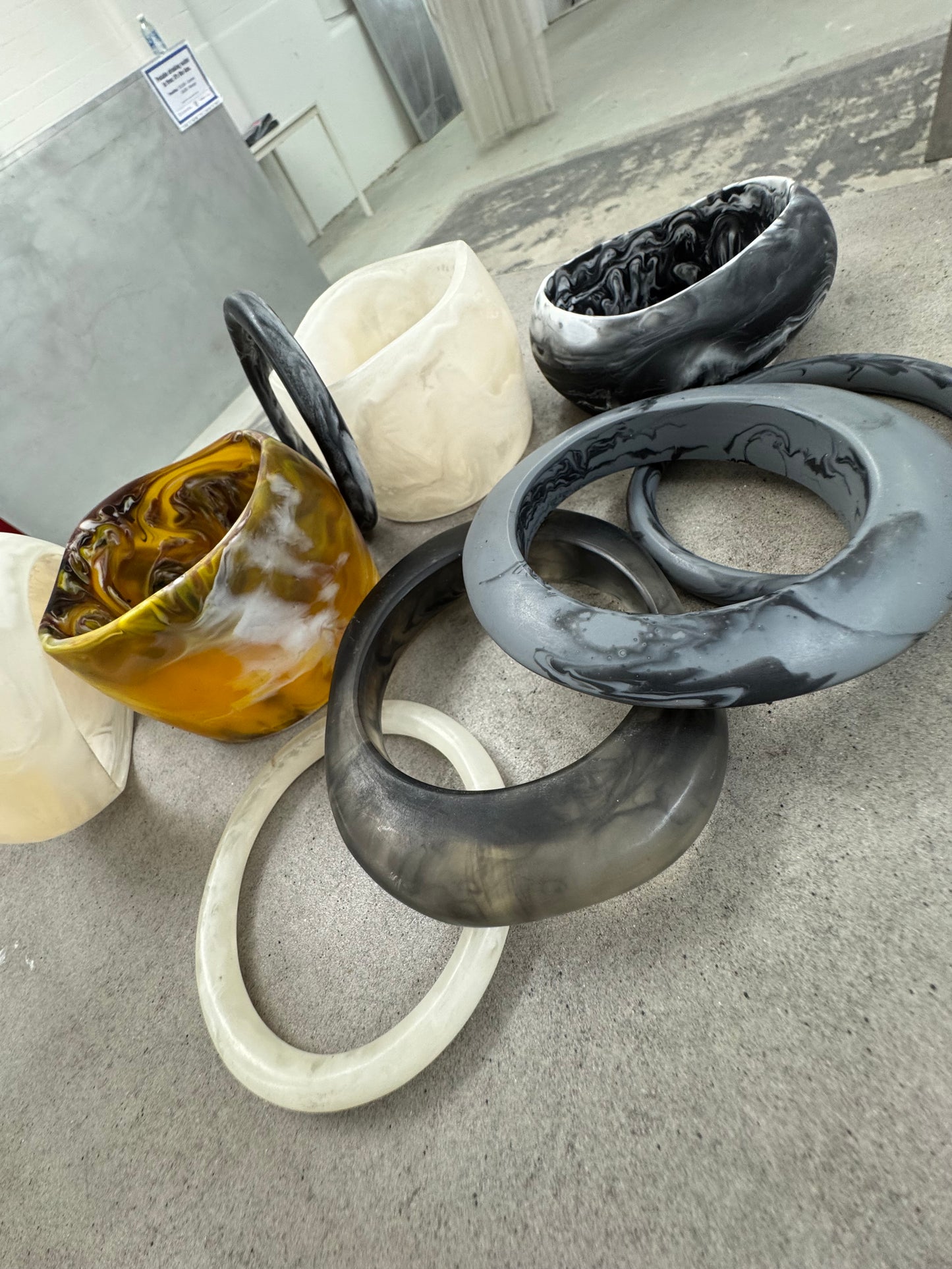 Onyx Mist Resin Bangle