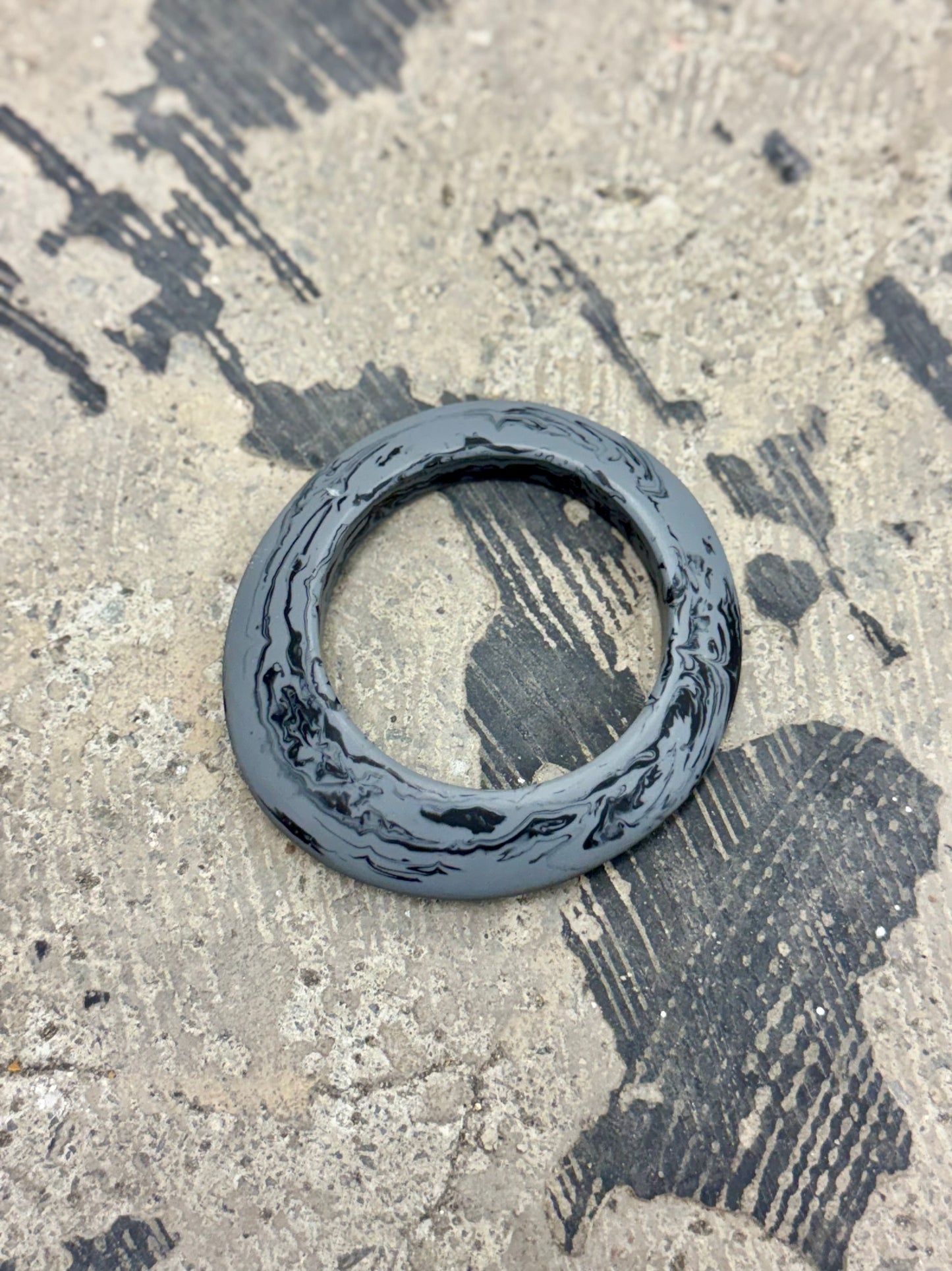 Raven Swirl Resin Bangle