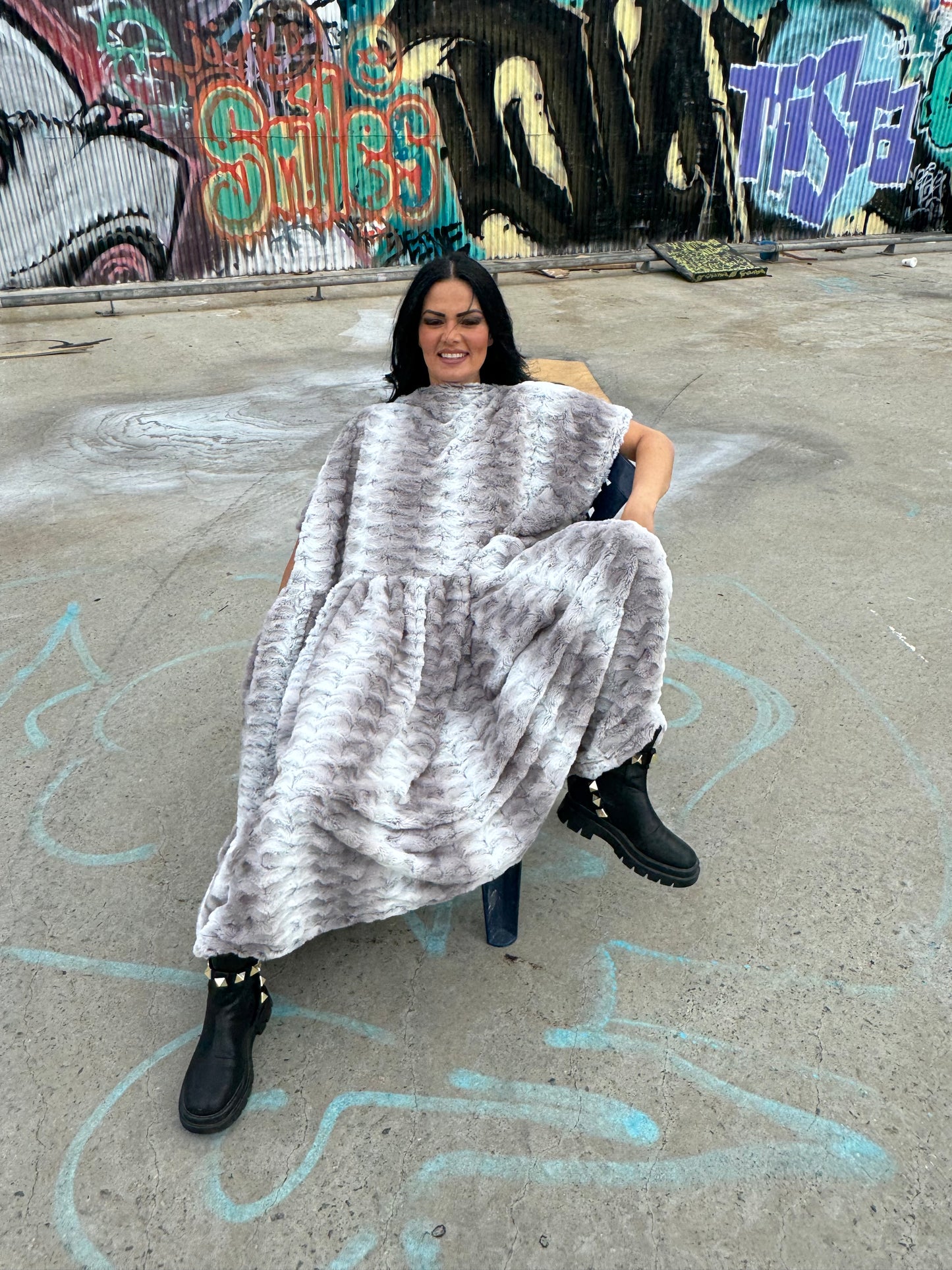 Faux fur dress