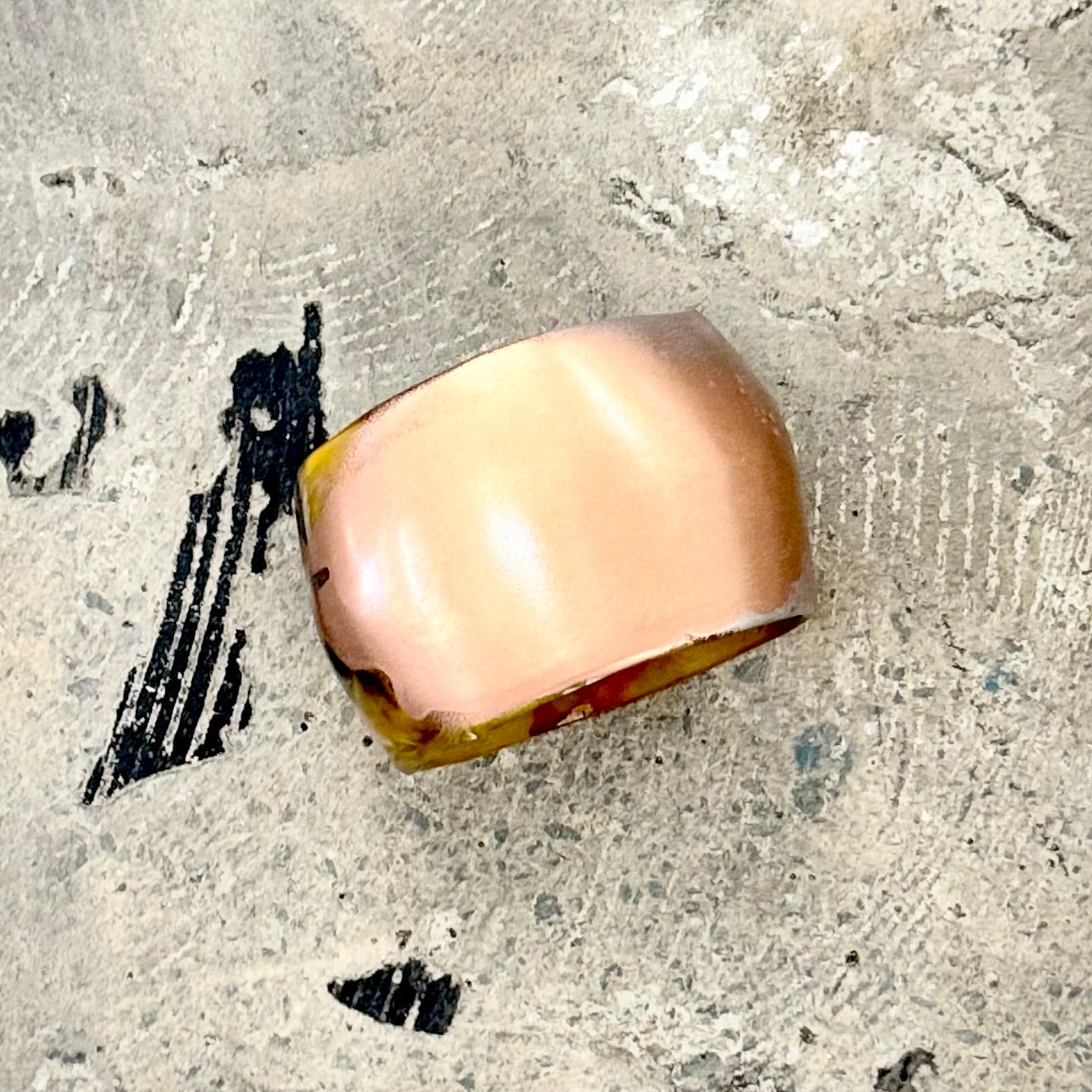 Chrome Limited edition hand painted Amber Resin Bangle