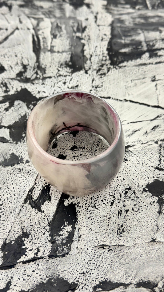 Chrome Limited edition hand painted Lustrous Resin Bangle