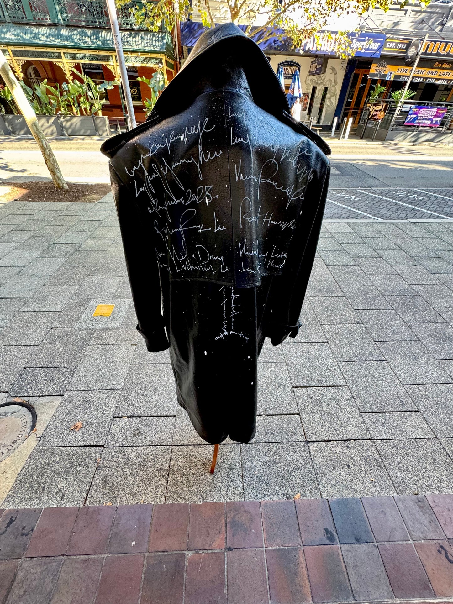 Statement faux leather Trench Coat