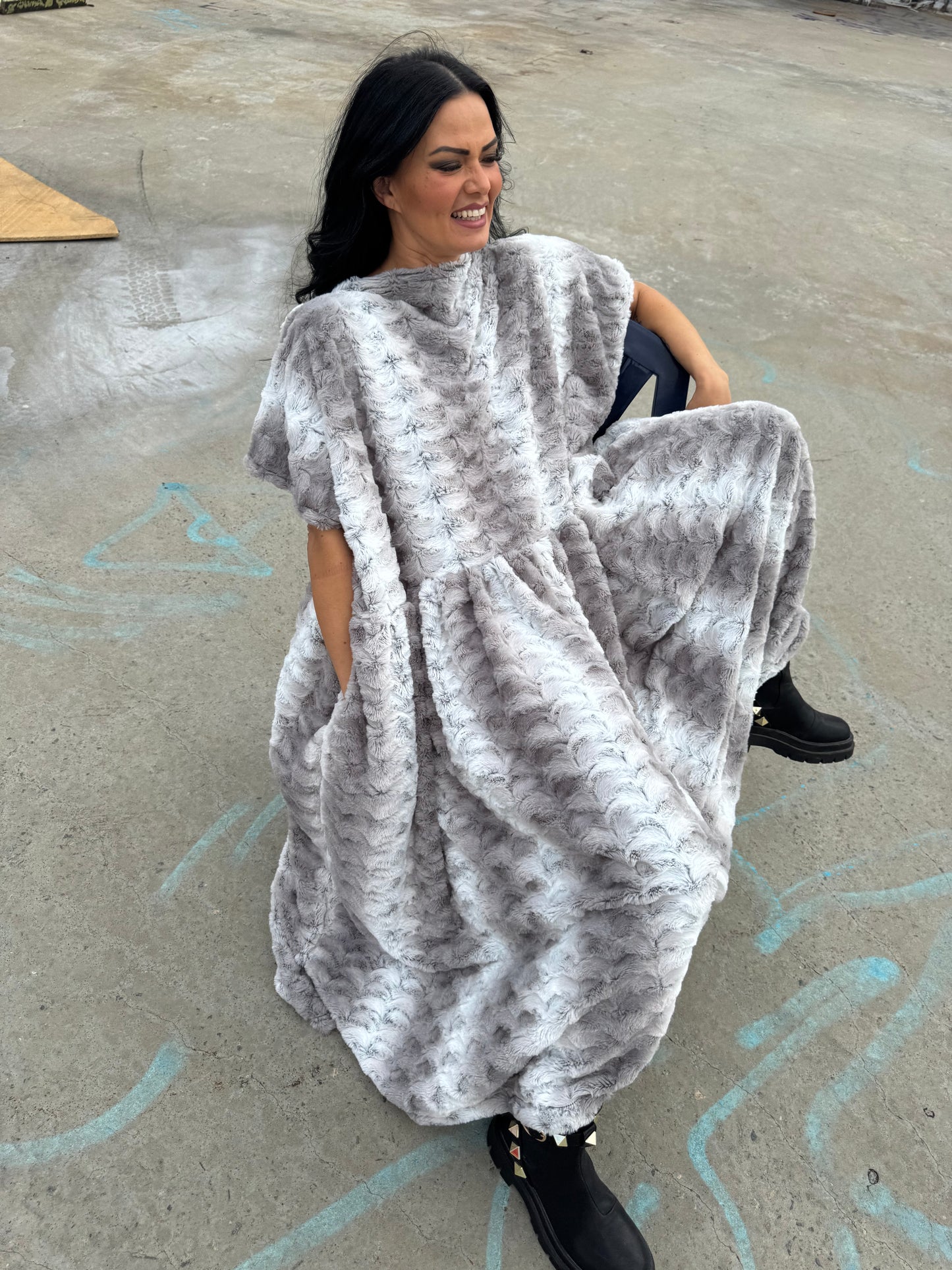 Faux fur dress