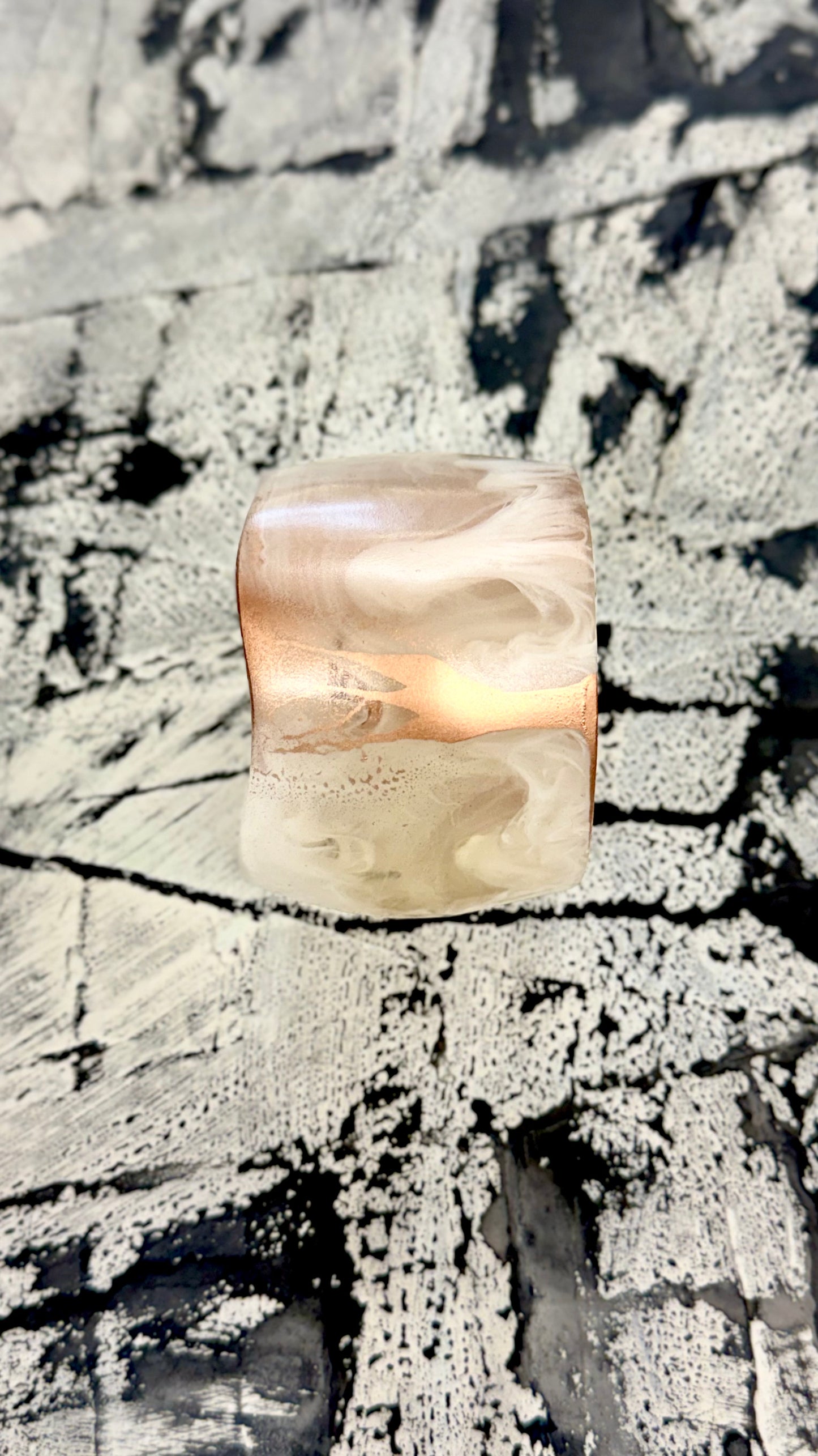 Chrome Limited edition hand painted Lustrous Resin Bangle