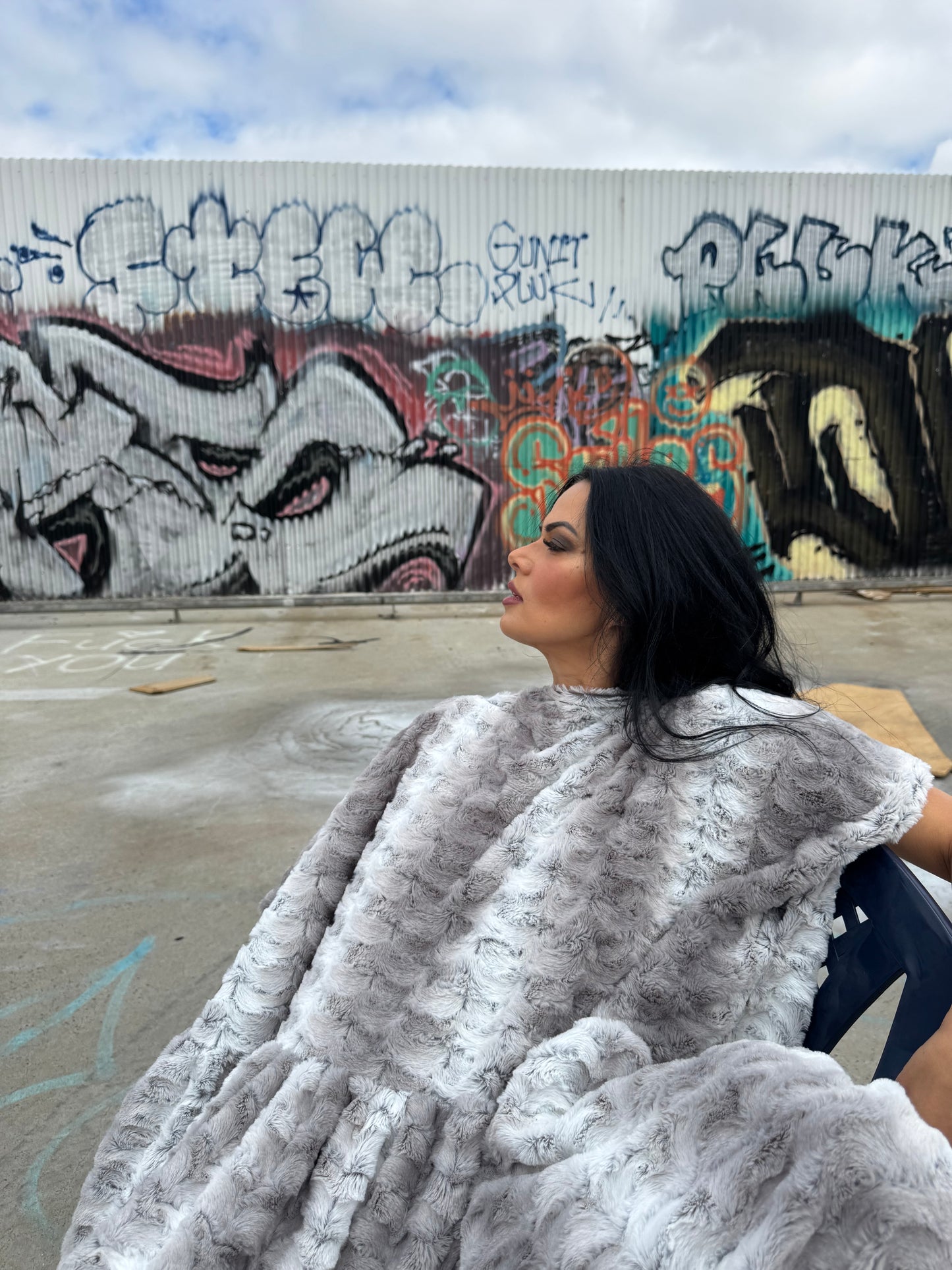 Faux fur dress