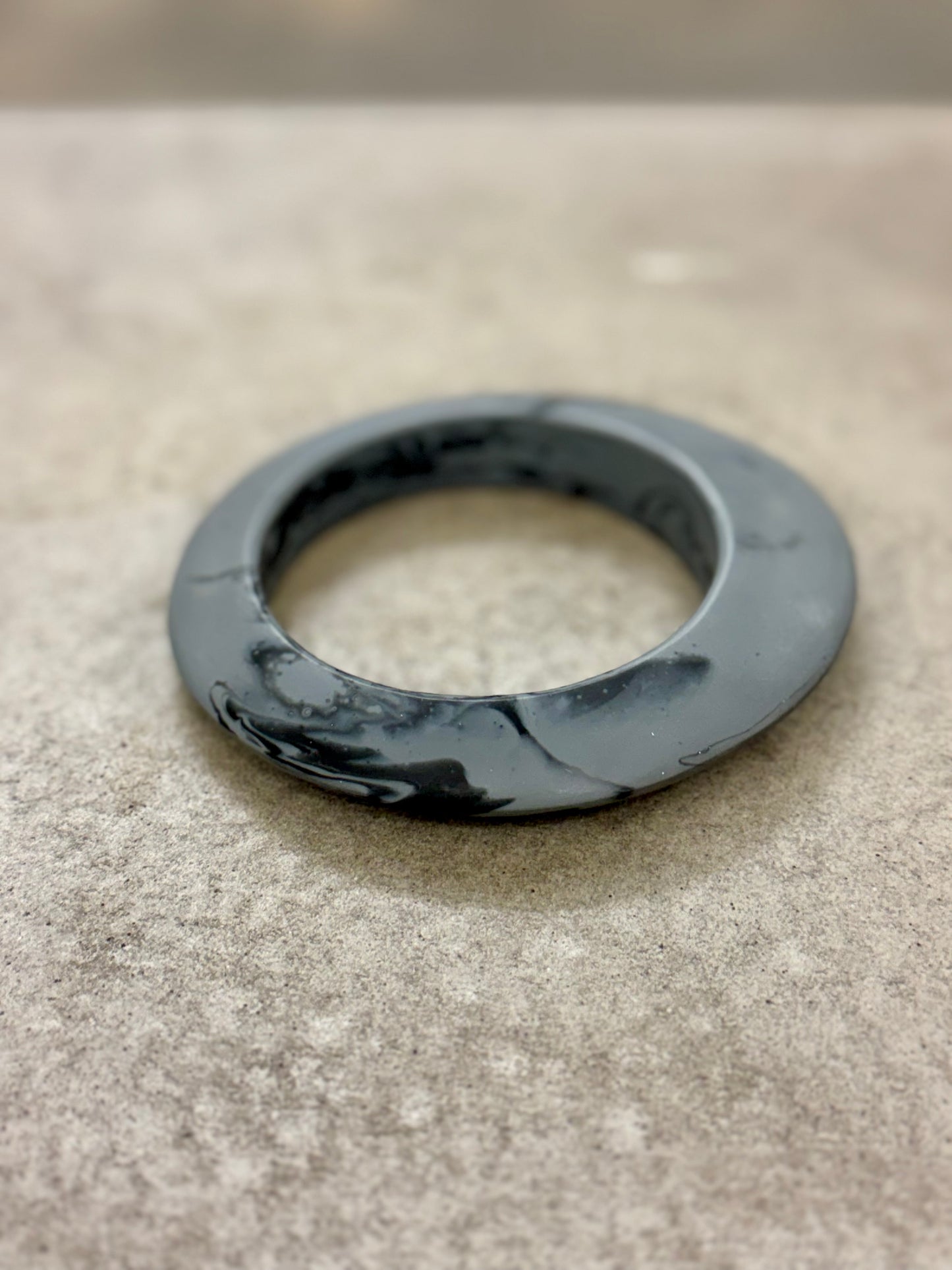 Raven Swirl Resin Bangle