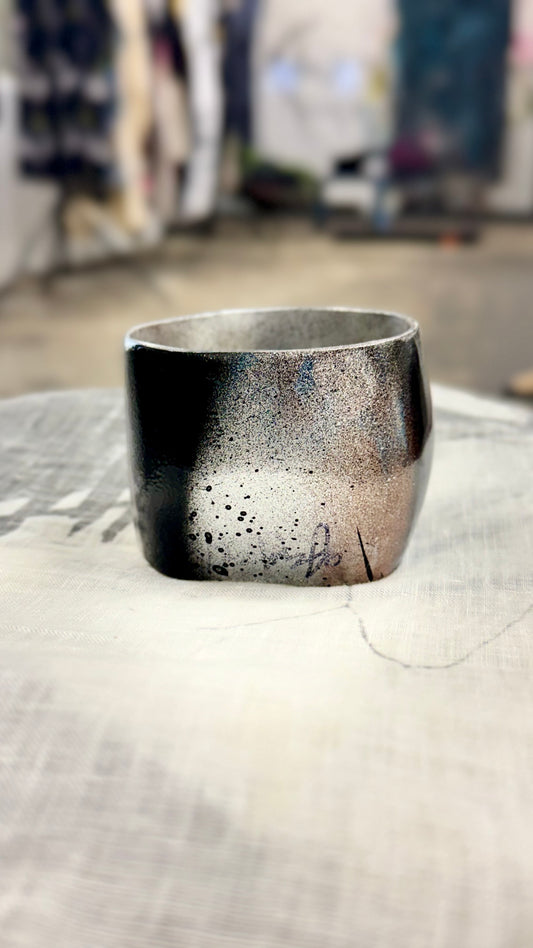 Chrome Limited edition hand painted Lustrous Resin Bangle