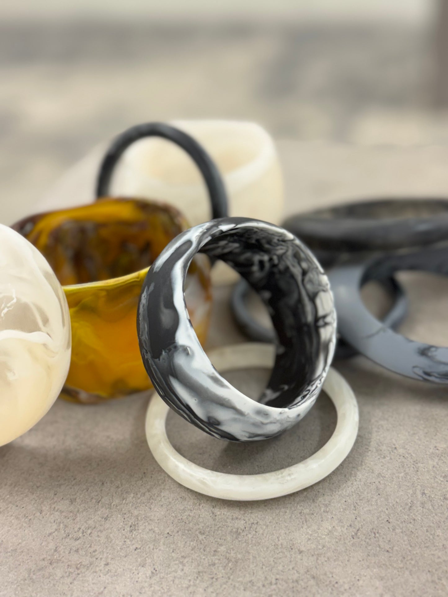 Noir Marble Resin Bangle