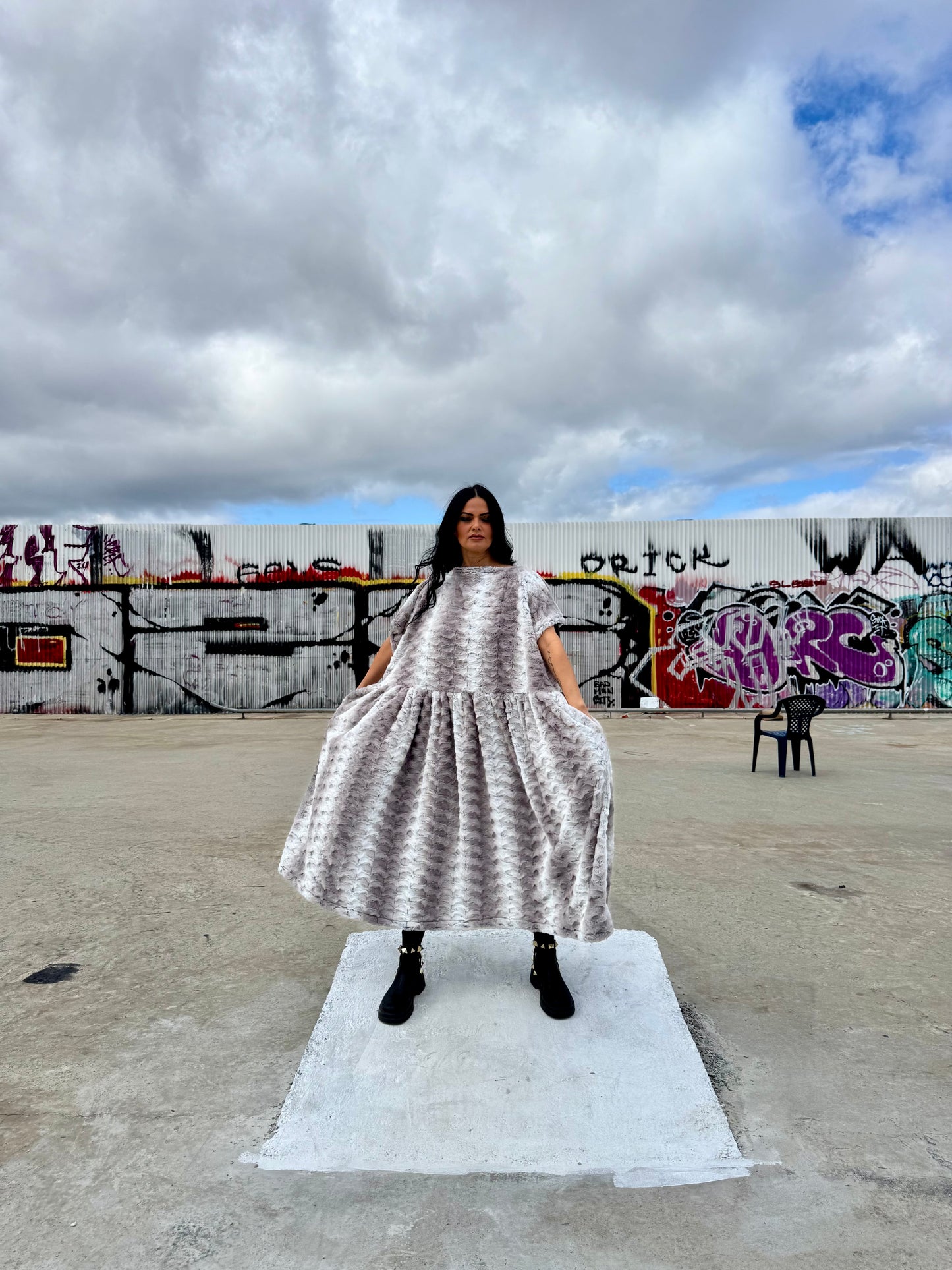 Faux fur dress