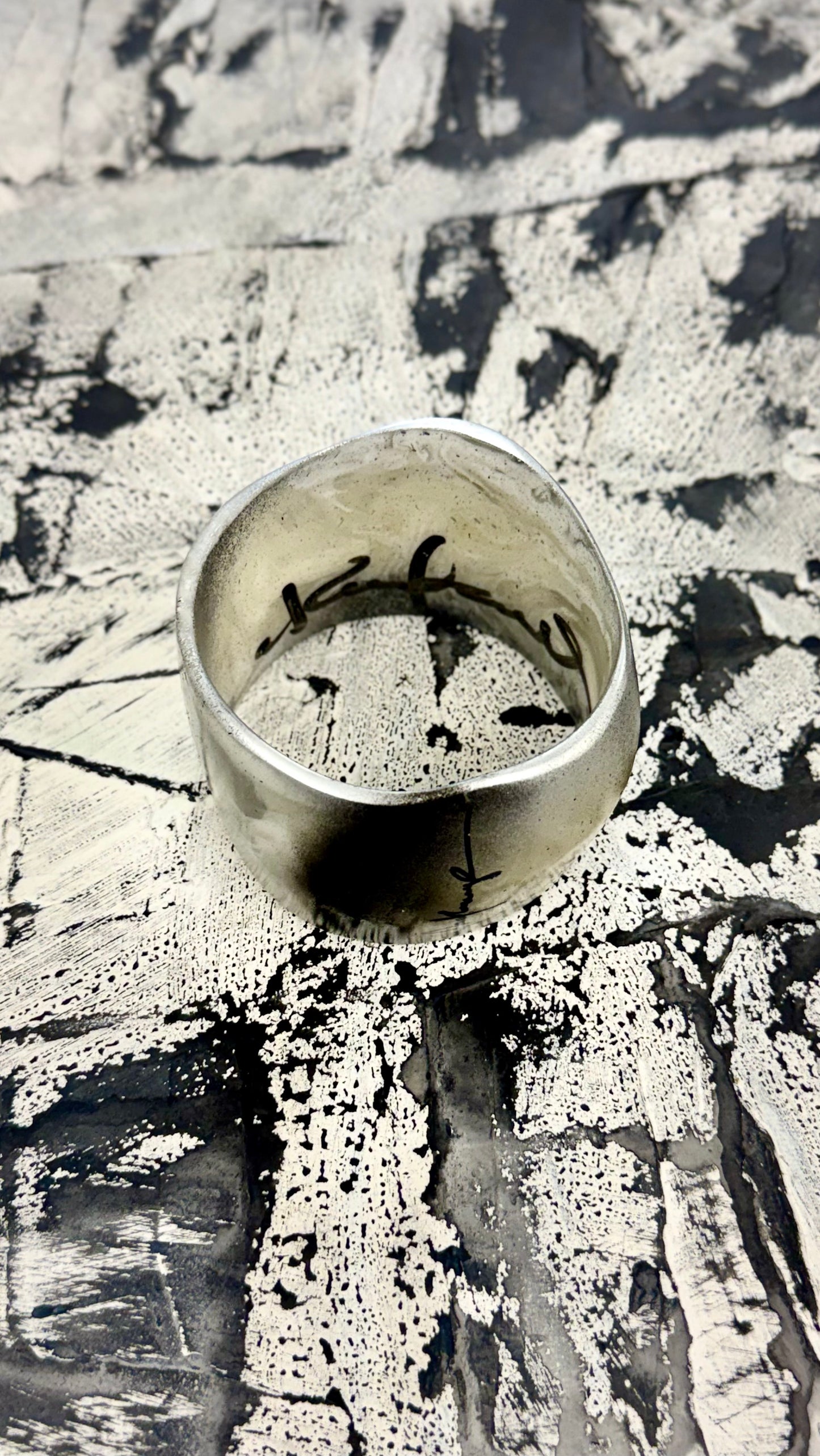 Chrome Limited edition hand painted Lustrous Resin Bangle