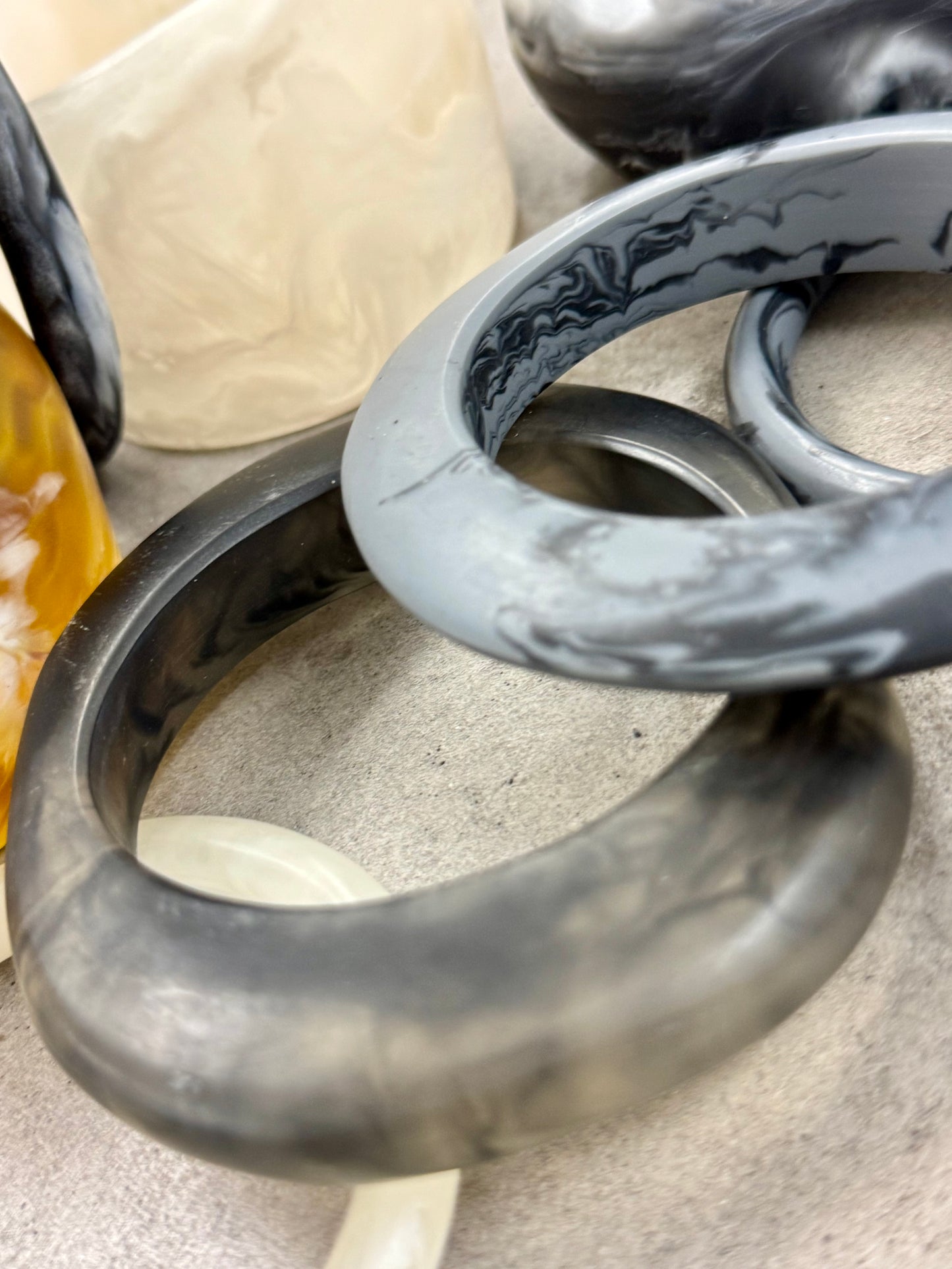 Raven Swirl Resin Bangle