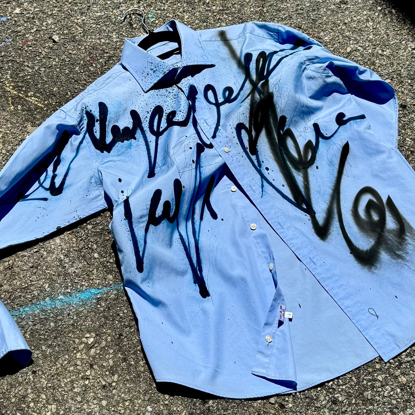Beautiful blue hand painted shirt