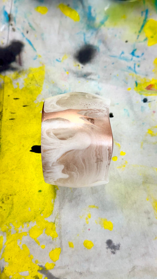 Chrome Limited edition hand painted Lustrous Resin Bangle