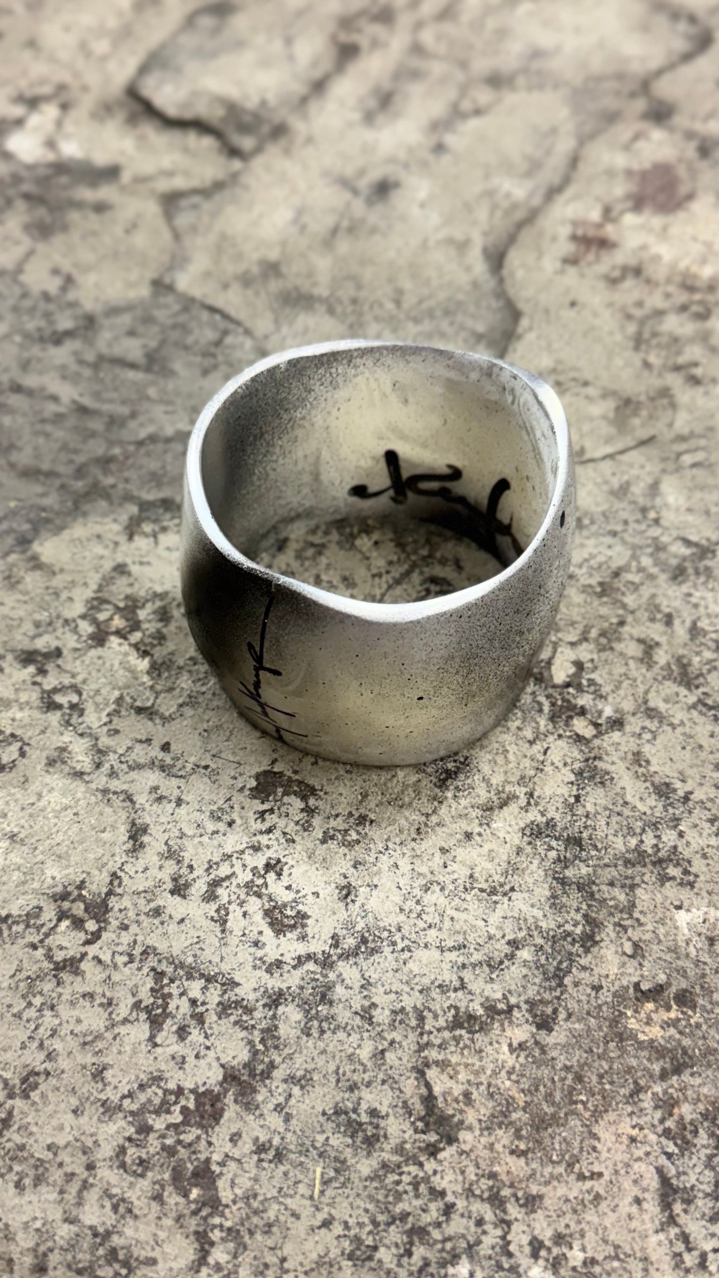 Chrome Limited edition hand painted Lustrous Resin Bangle