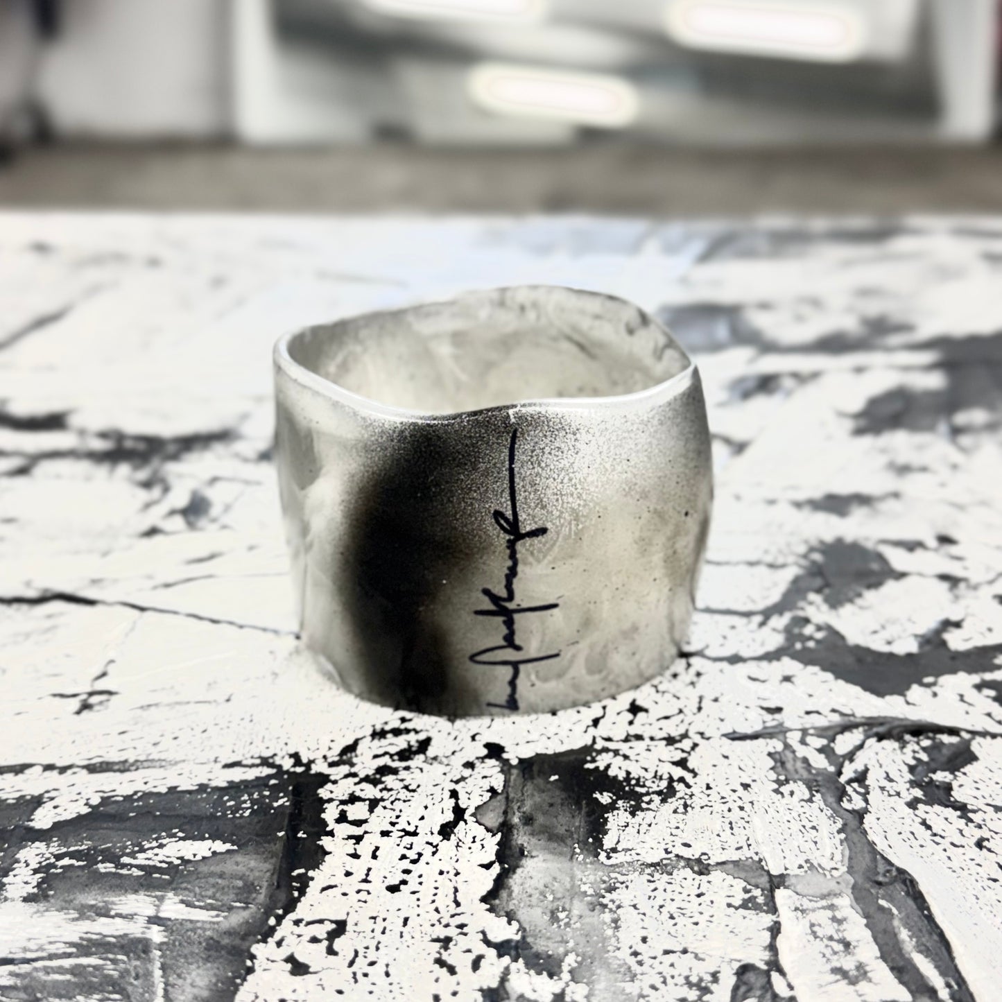 Chrome Limited edition hand painted Lustrous Resin Bangle