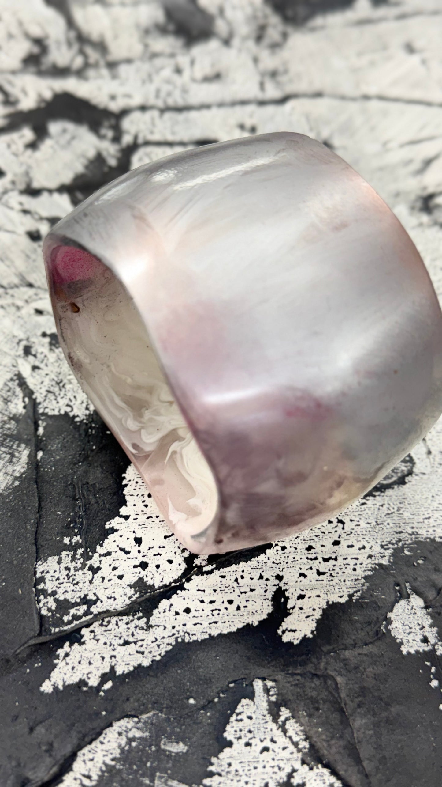 Chrome Limited edition hand painted Lustrous Resin Bangle