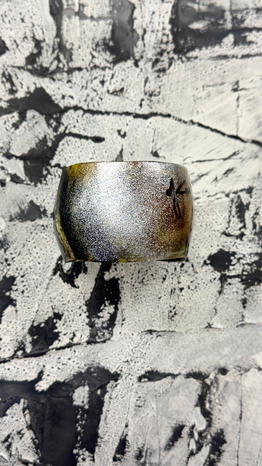 Chrome painted Amber Resin Bangle