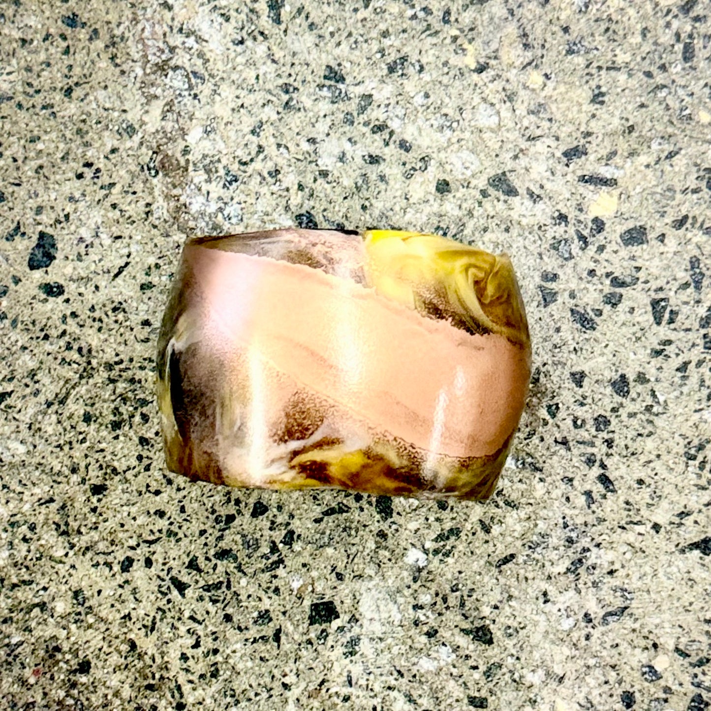 Chrome painted Amber Resin Bangle