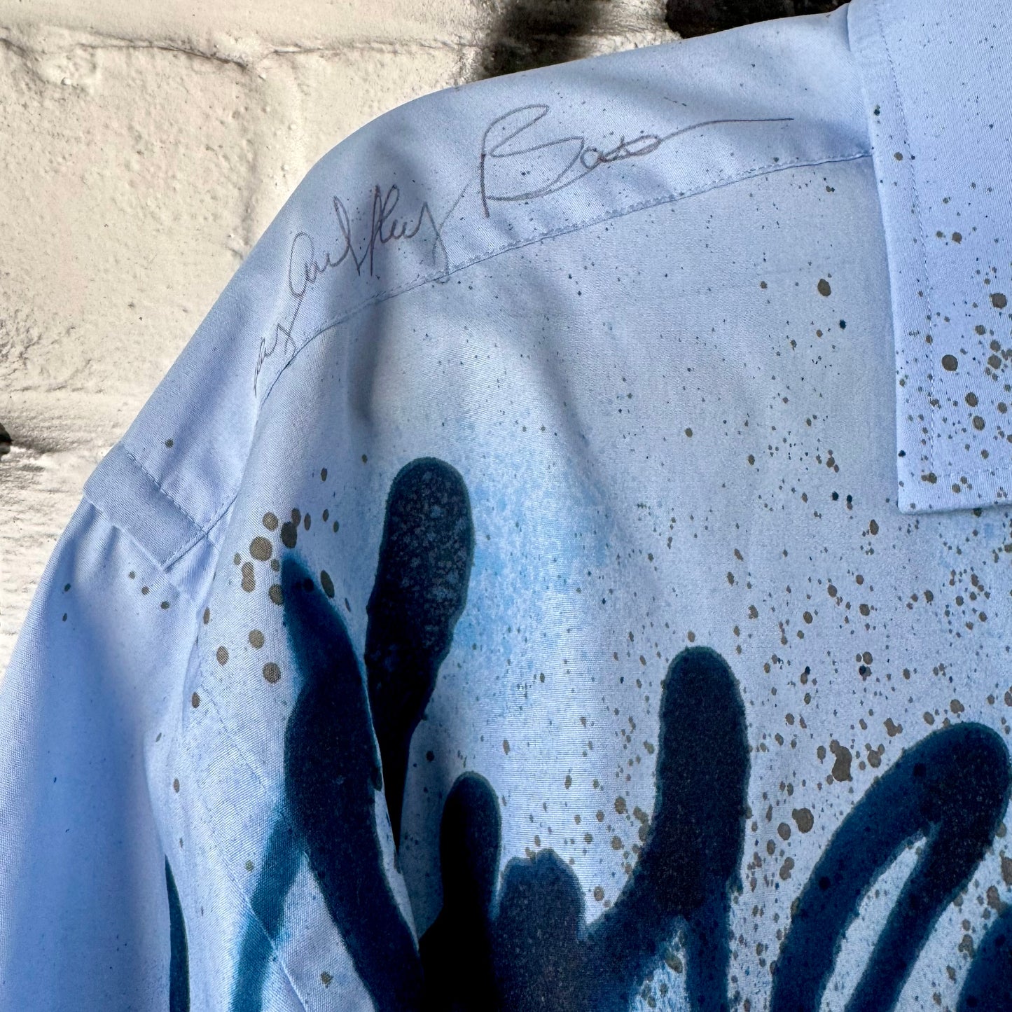 Beautiful blue hand painted shirt