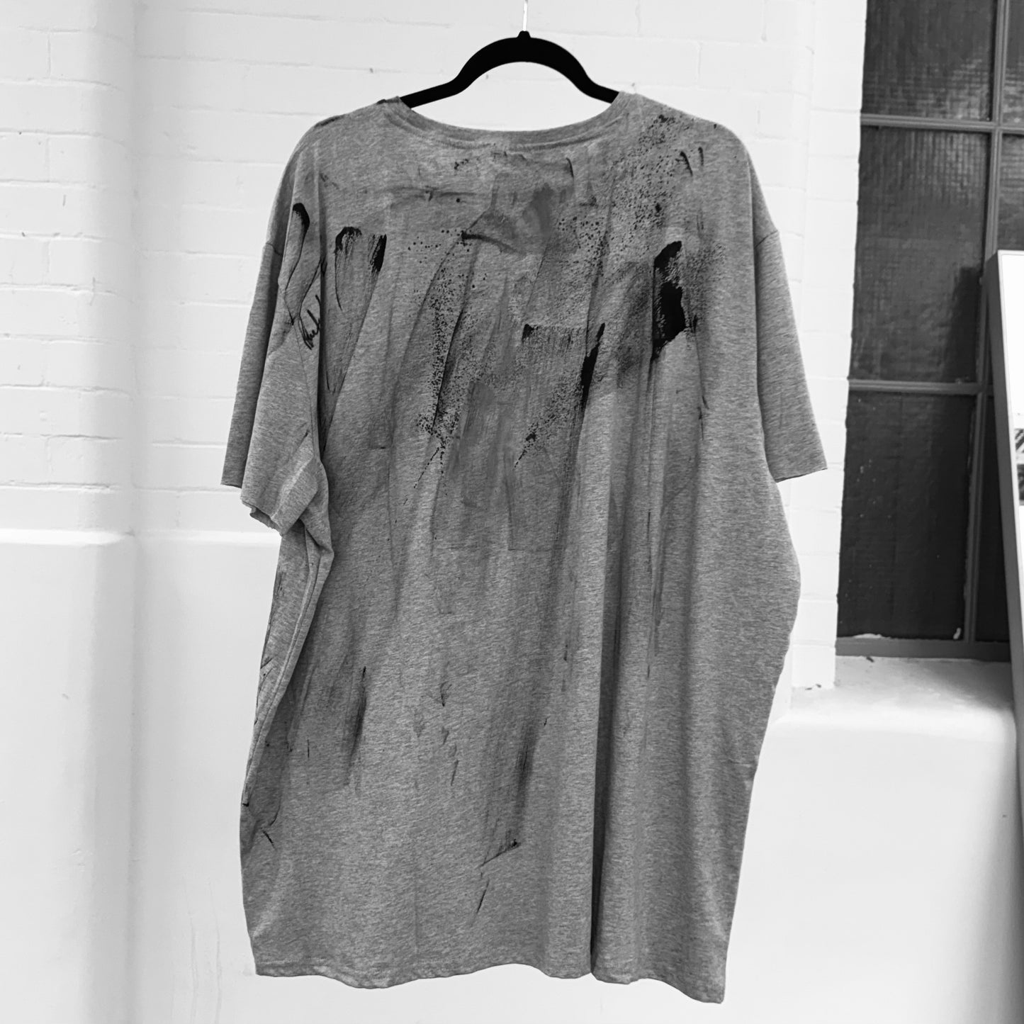 Grey Hand Paint T Shirt Dress