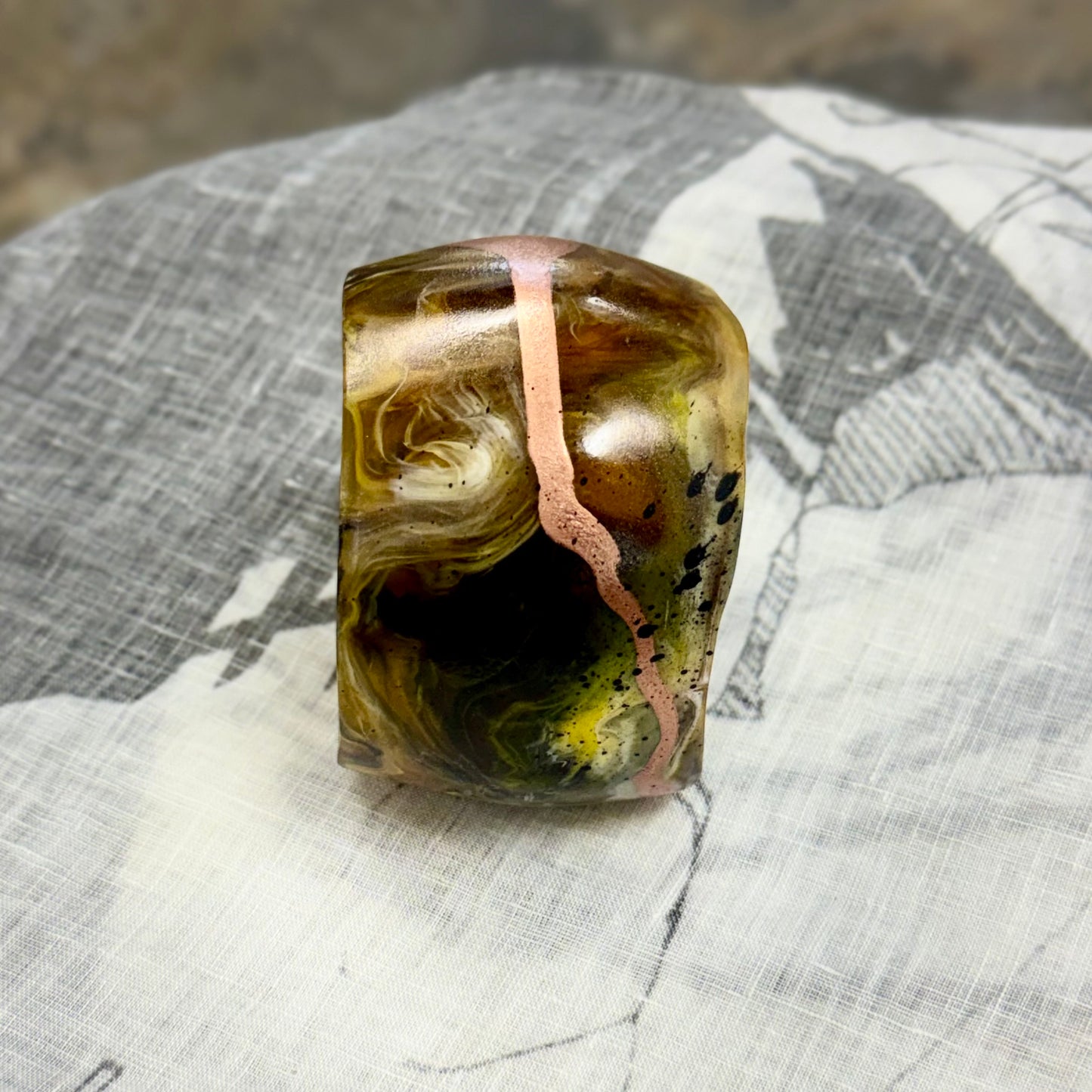Chrome painted Amber Resin Bangle