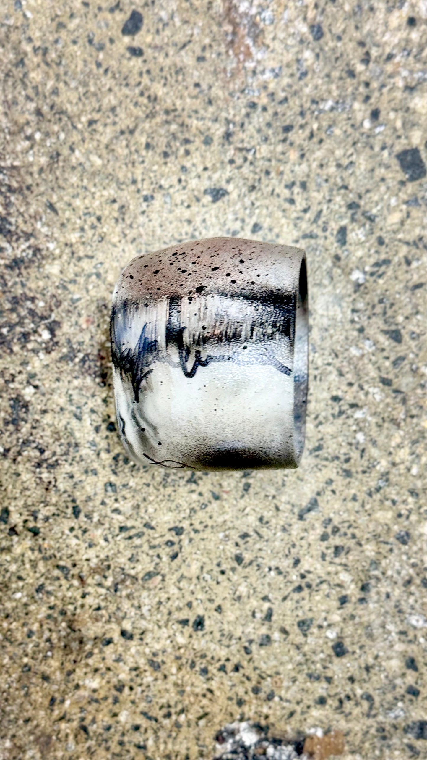Chrome Limited edition hand painted Lustrous Resin Bangle