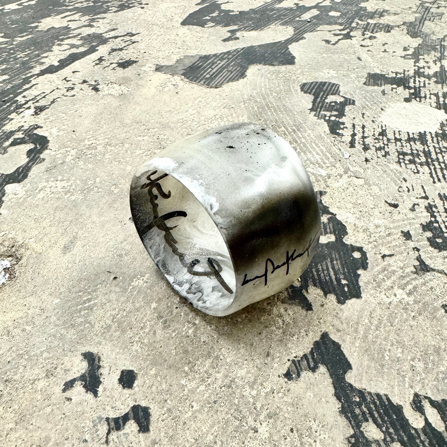 Chrome Limited edition hand painted Lustrous Resin Bangle