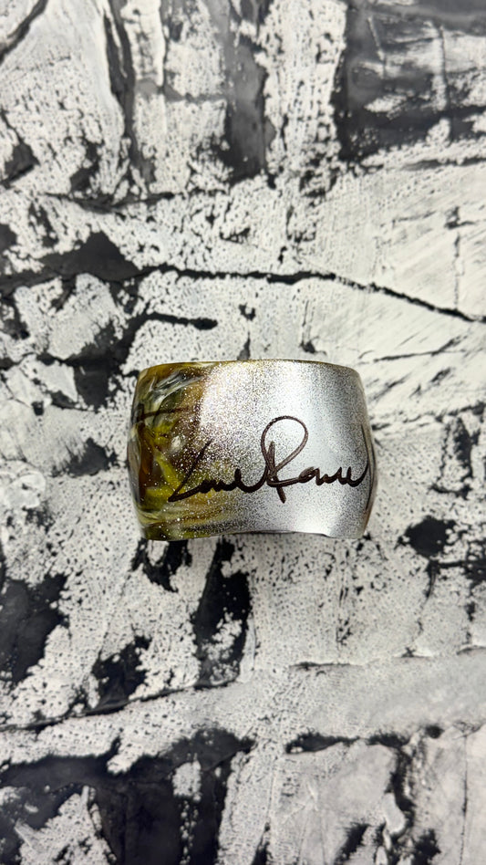 Chrome painted Amber Resin Bangle