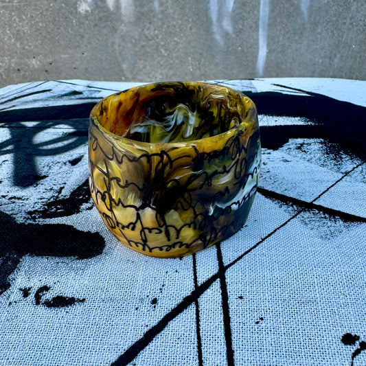 Limited edition hand painted Amber Resin Bangle