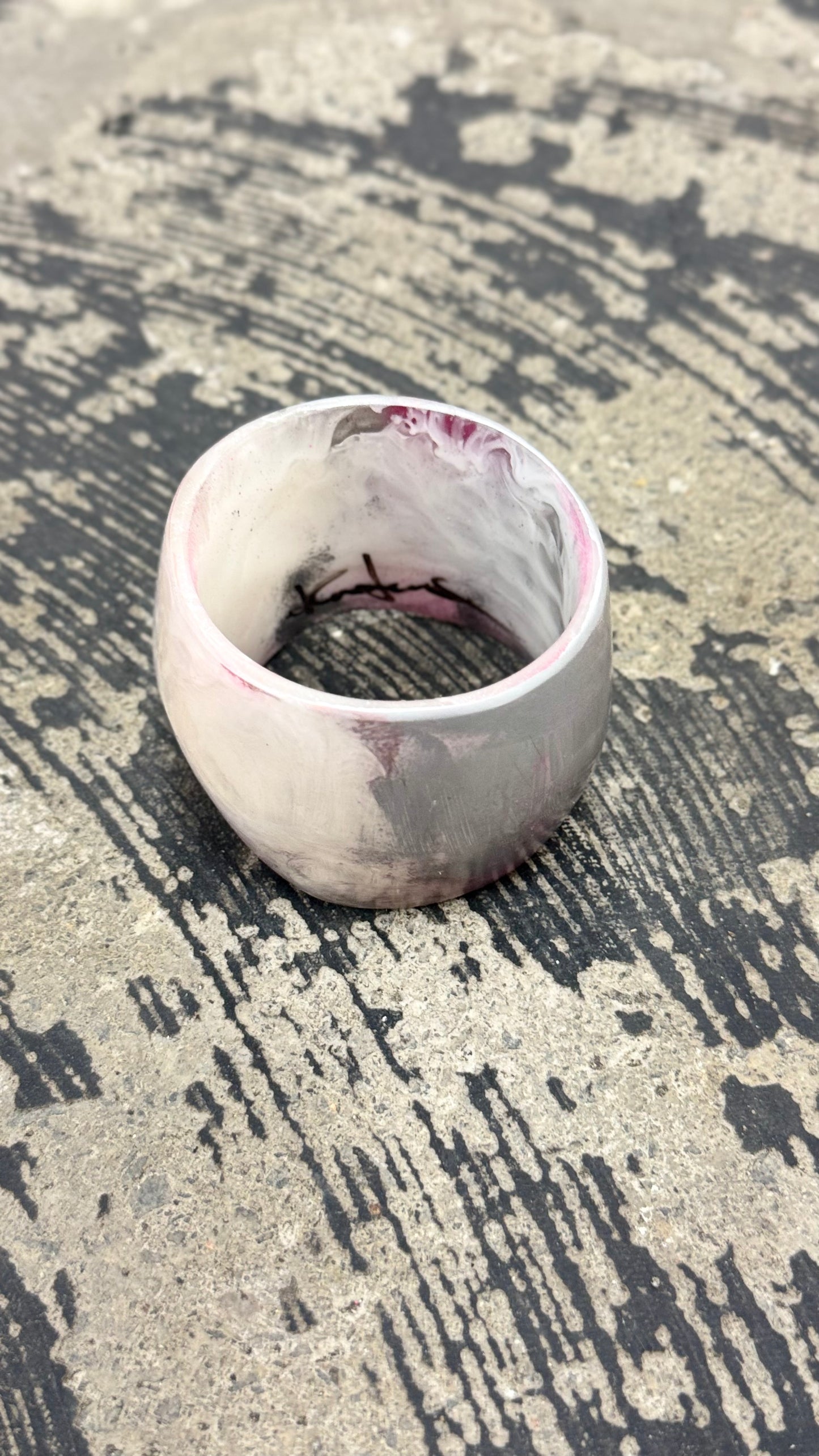 Chrome Limited edition hand painted Lustrous Resin Bangle