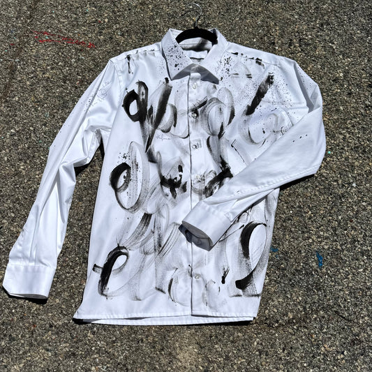 Beautiful white hand painted shirt