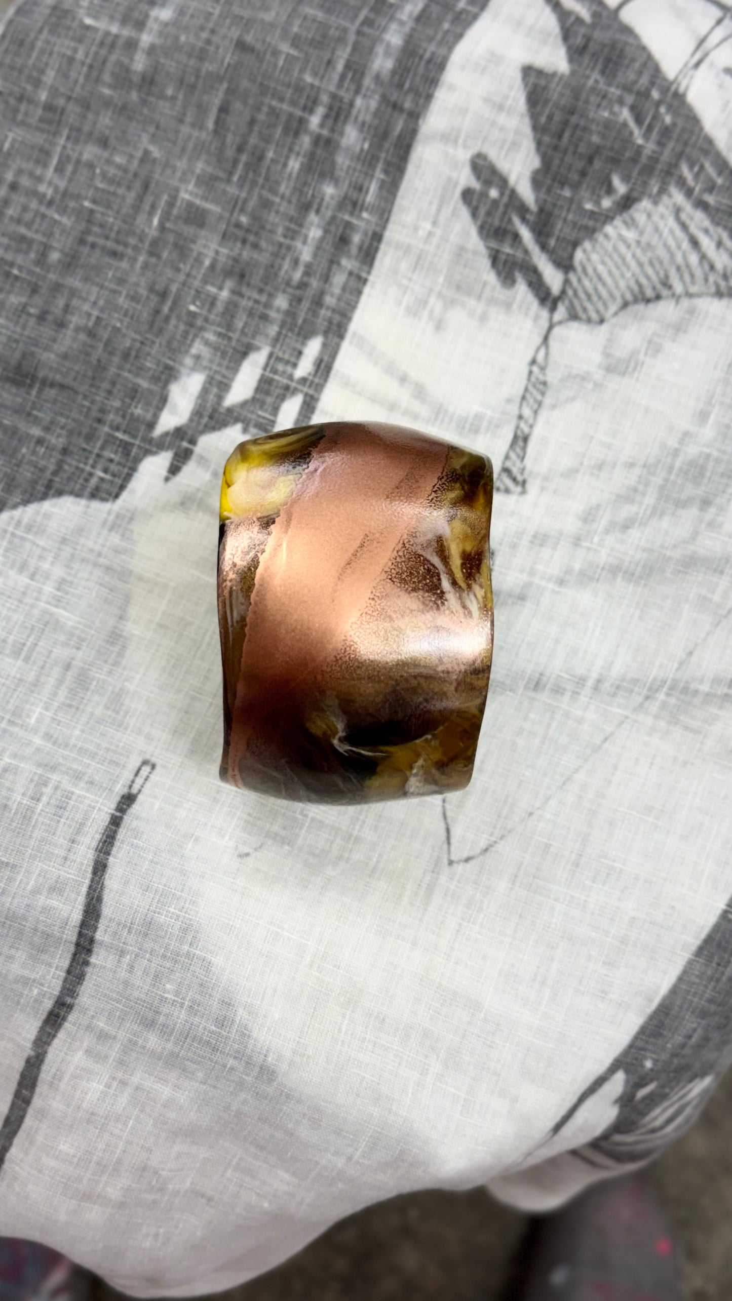 Chrome painted Amber Resin Bangle