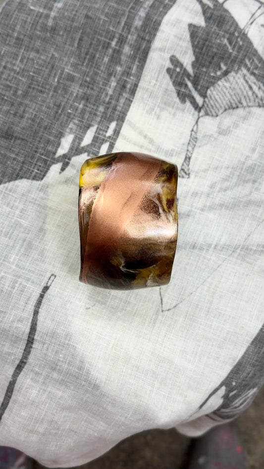 Chrome painted Amber Resin Bangle