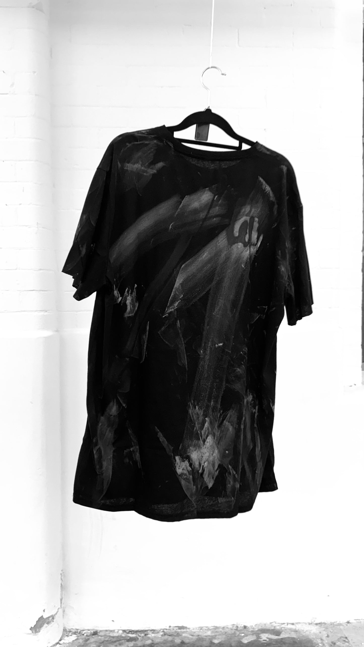 Black Hand Paint T Shirt Dress