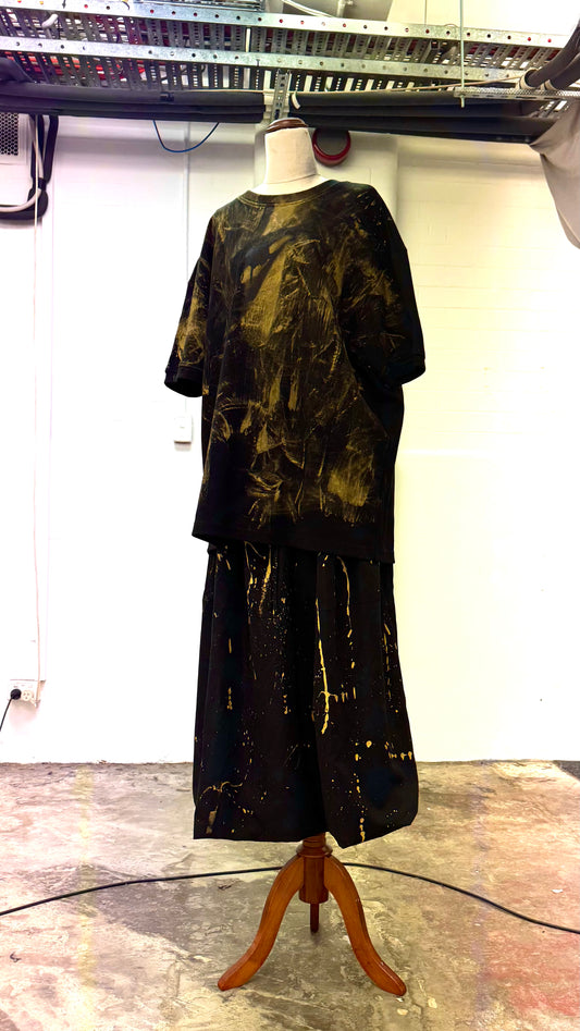 Black and Gold Puffer Skirt / Dress