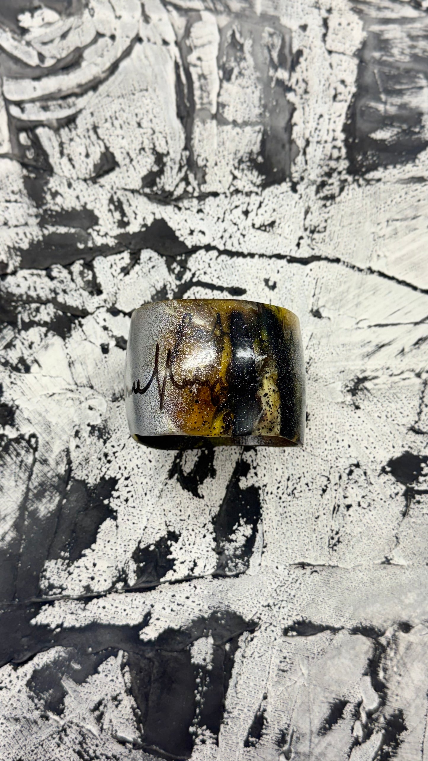 Chrome painted Amber Resin Bangle