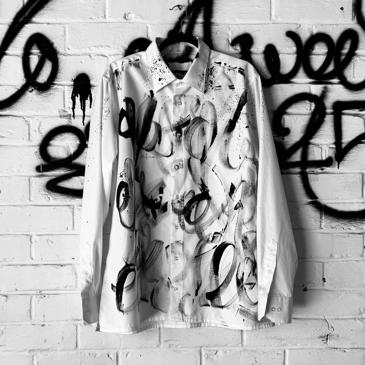 Beautiful white hand painted shirt